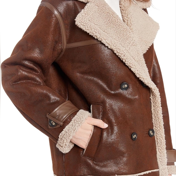 Frye Kimmy Faux Shearling Coat - NEW - Picture 3 of 11